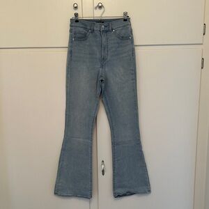 LIKE NEW Express Flare High Waisted Light Wash Blue Women's Jeans